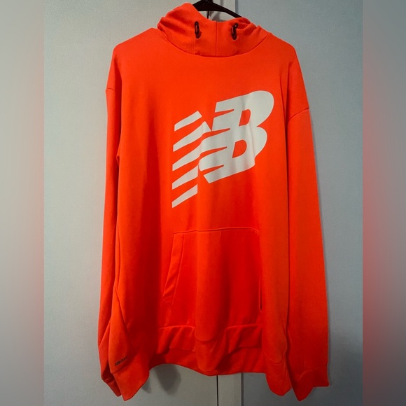 New Balance NB Dry Men's Performance Orange Hoodie - Picture 2 of 5